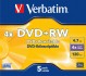 Verbatim Speichermedien DVD+RW 4,7GB 4X 5er JC Promopack(5Pezzo)