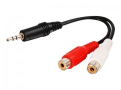 Kabel / 6IN 3.5 mm Str Male to 2 RCA FeM